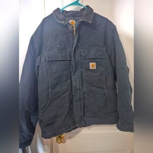 Vintage Carhartt Jacket Mens 2XL Metal Gray Quilt Lined Canvas Coat RARE